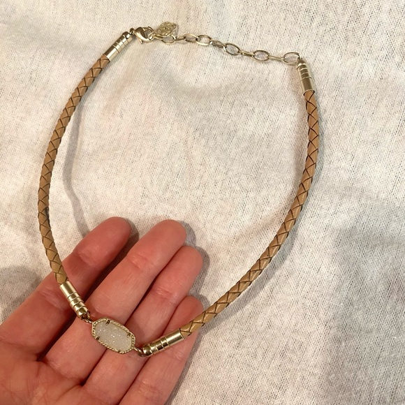 Kendra Scott Cooper Braided Leather Choker Necklace - Picture 1 of 10